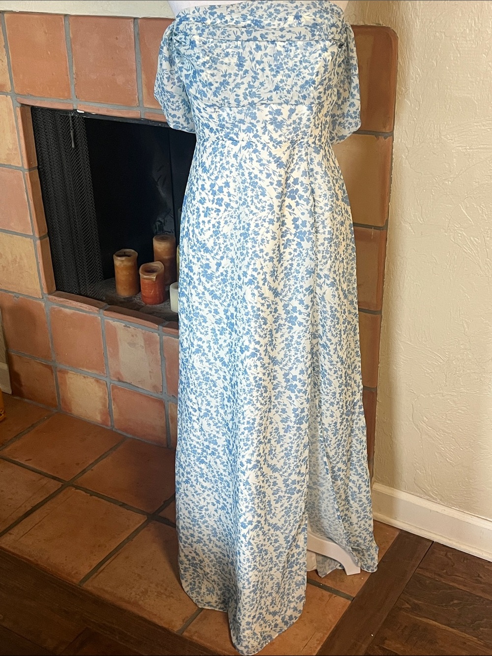 Birdy Grey Chiffon Mira Dress, Blue Dreamy Ditzy, size M - Picture 2 of 12